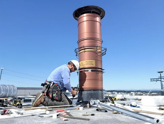 Installed chimney liner by Millbury Chimney Sweep in Millbury, MA