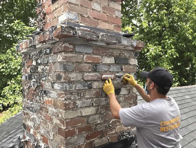 In-progress chimney restoration by Millbury Chimney Sweep in Millbury, MA